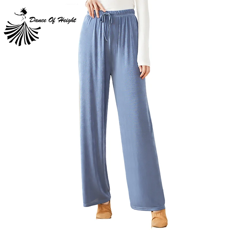 

New Modern Dance Pants For Women Wide Leggs Flash Ice Silk Classical Dance Trousers Loose Practice Yoga Clothes Comfortable Wear