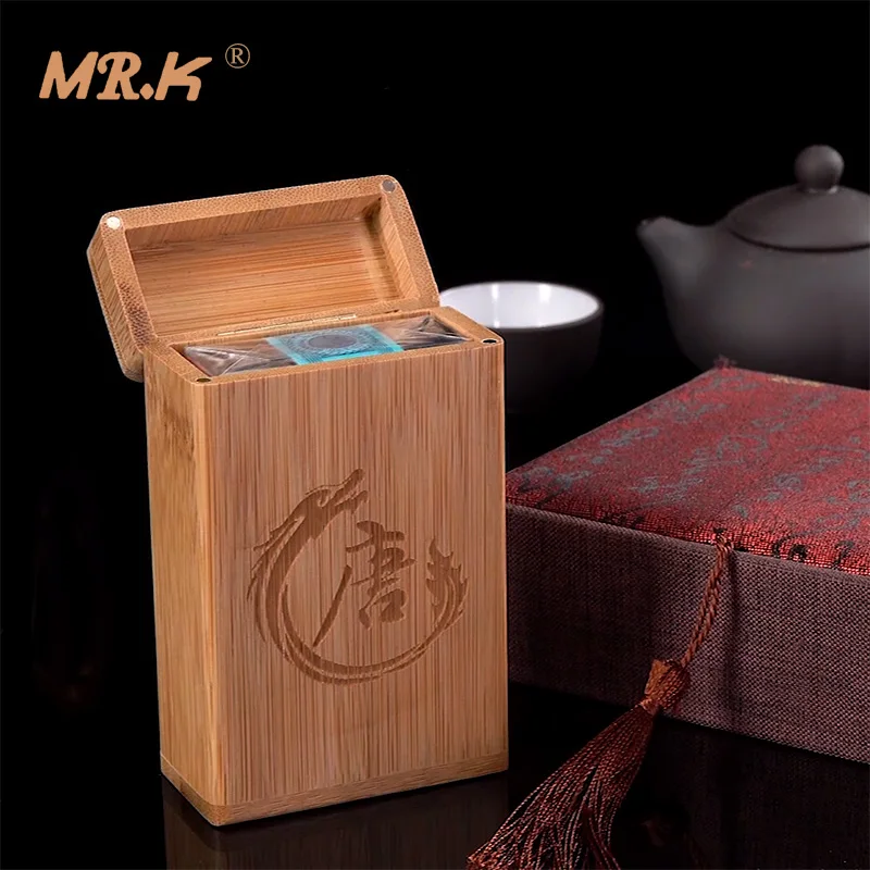 Персонализированные весь посылка Флип из бамбука и дерева портсигар надписи