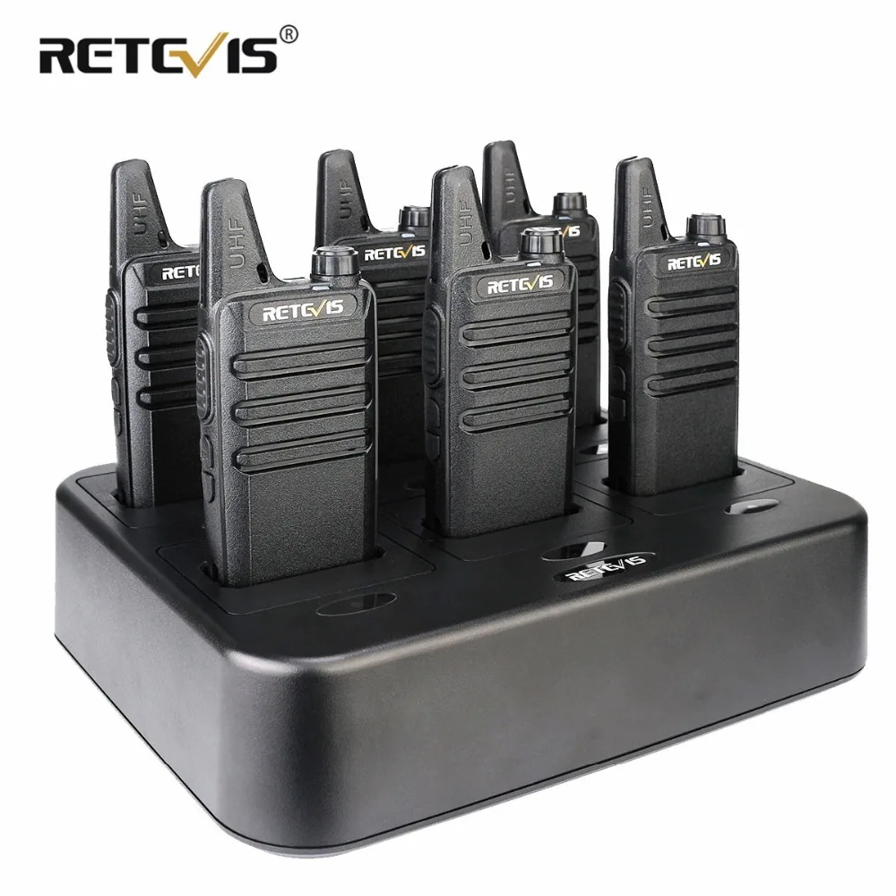 6 шт. Retevis RT22 двухсторонняя рация+ шестиходовое зарядное устройство 2 Вт VOX портативные рации для отеля/ресторана/супермаркета