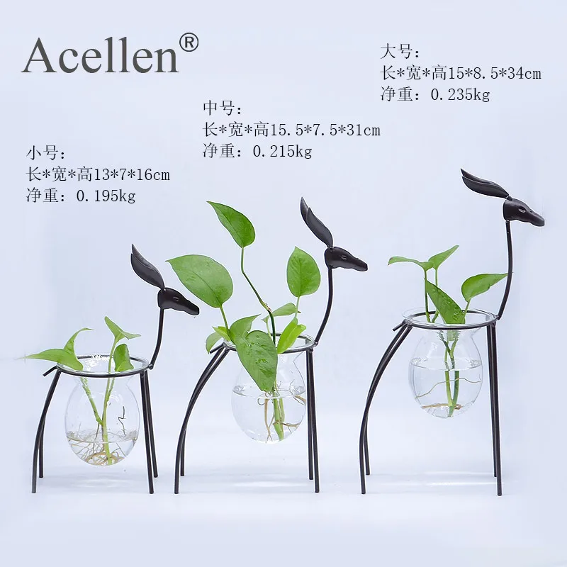 Украшение в скандинавском стиле с оленем золотые железная проволочная ваза