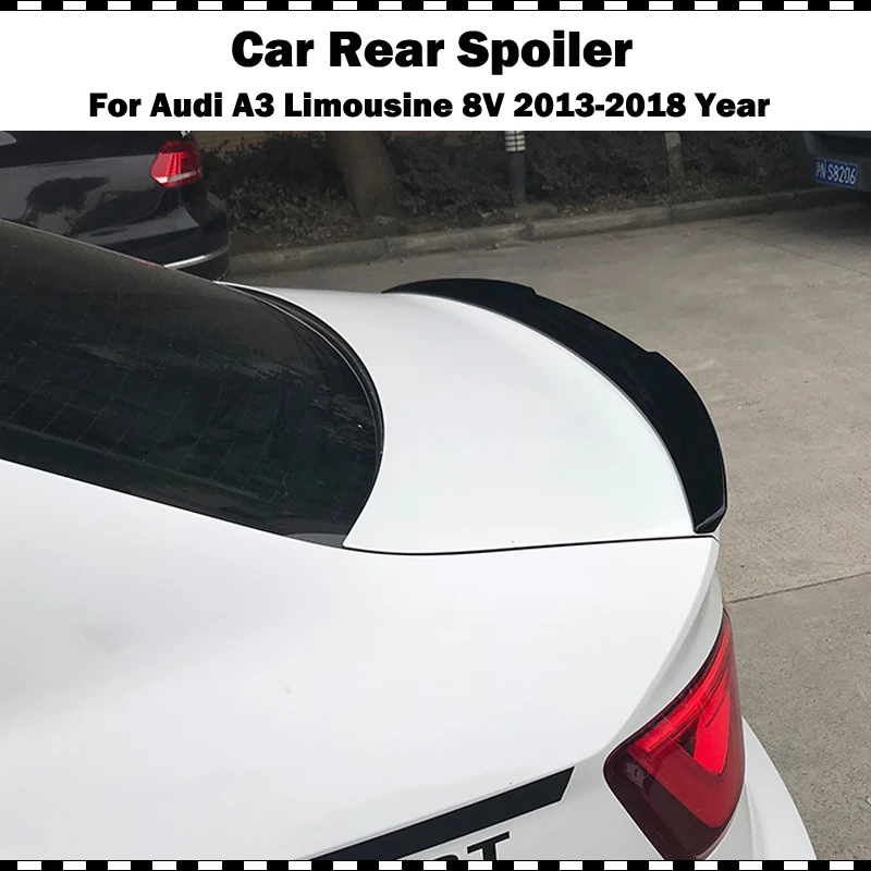 V стиль ABS пластик глянец Черный задний спойлер багажника для Audi A3 лимузин седан