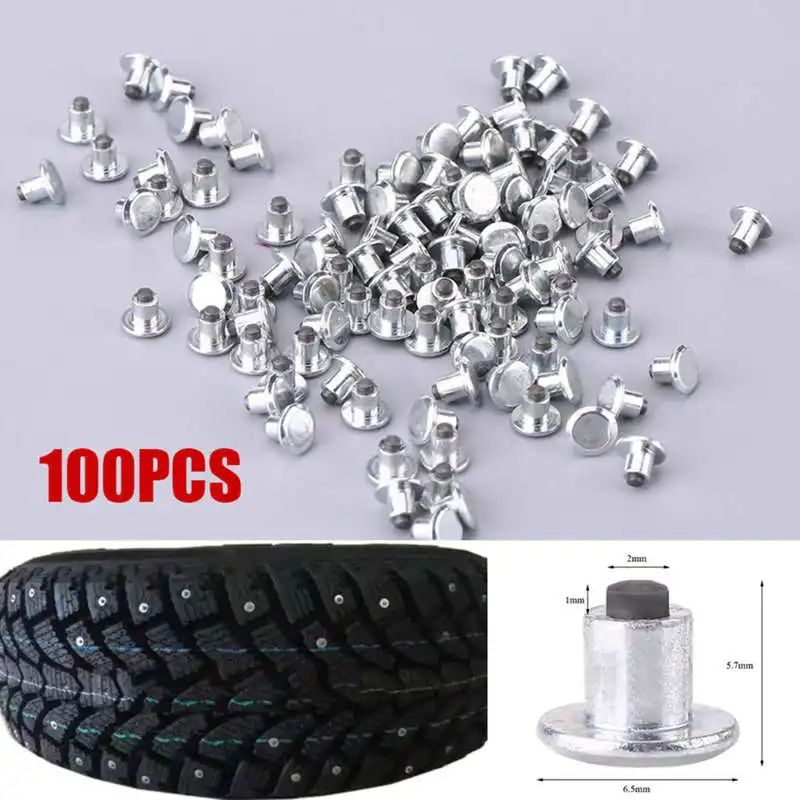 100PCS 6.5mm/0.26" Winter Wheel Lugs Car Tires Studs Screw Anti-Slip Snow Tire Spikes Hard Alloy For Motorcycle | Автомобили и