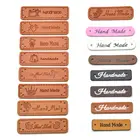 Этикетки из искусственной кожи ручной работы, этикетки для одежды, 30 шт.