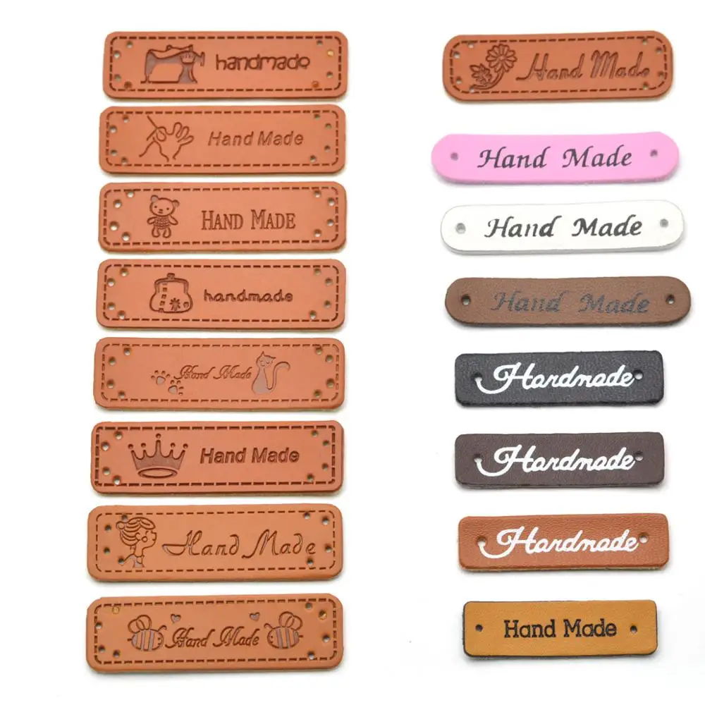 30 шт. этикетки ручной работы для одежды искусственной кожи бирки джинсов сумок