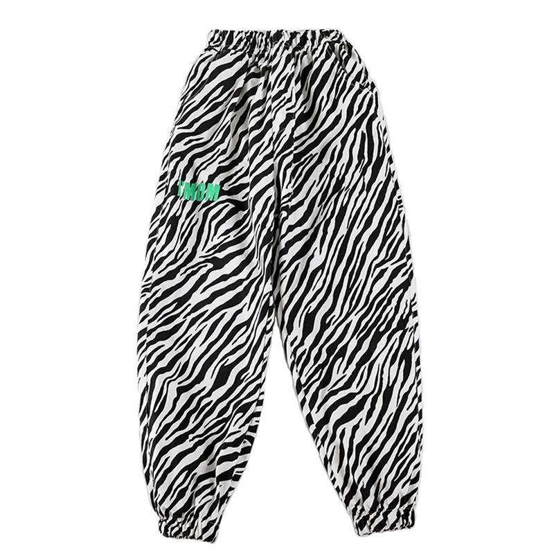 

Kid Cool Hip Hop Clothing Zebra Print Streetwear Jogger Pants for Girls Jazz Dance Costume Dancing Clothes