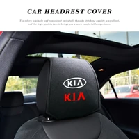 car headrest cover car logo pillow protector case for kia rio 3 4 ceed cerato sportage 2011 2018 2019 car decoration styling