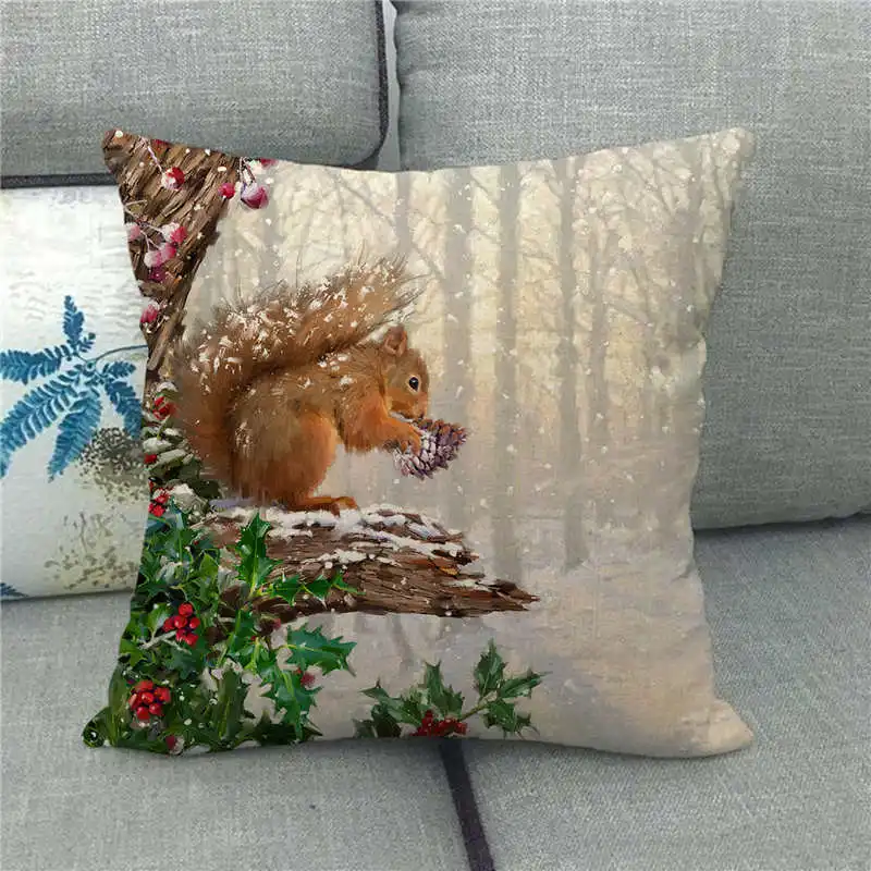 45 см * Рождественский Санта-Клаус весенняя птица льняные/Хлопковые наволочки для