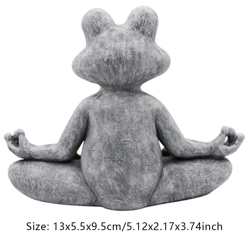 

Frog Statue Garden Meditating Frog Ornament Zen Yoga Frog Craft Sculpture Decoration For Pond Pool Fish Tank Home Yard Grey