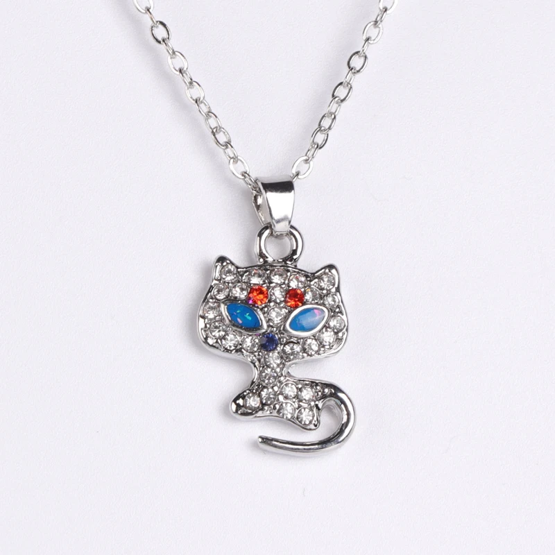 

Hot Sell New Stylish Cute Cat Style Pendant Blue Necklaces Women Wedding Engagement Birthday Party Jewelry Gifts