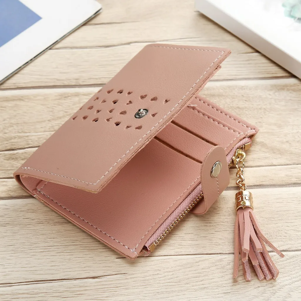Корейская женская сумка короткий кошелек с кисточками и застежкой держатель для