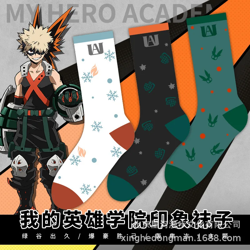 Носки для косплея женщин и мужчин Аниме Boku No My Hero академия Midoriya Izuku Bakugou Katsuki Todoroki
