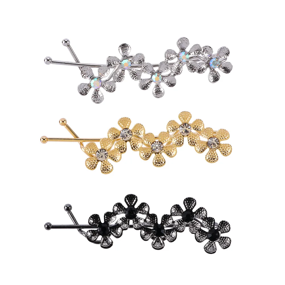 2019New цветок горный хрусталь Женские аксессуары для волос Слива заколка булавки