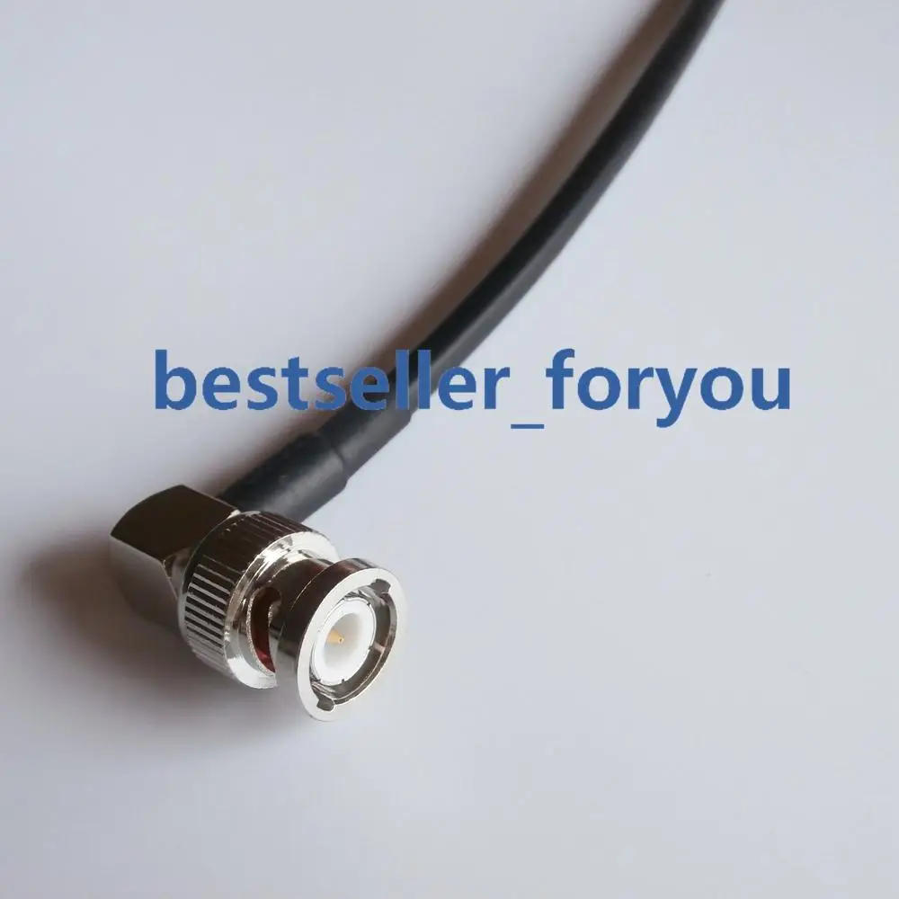 Коннектор BNC штекер 90 градусов на разъем SMA прямоугольный обжимной соединитель