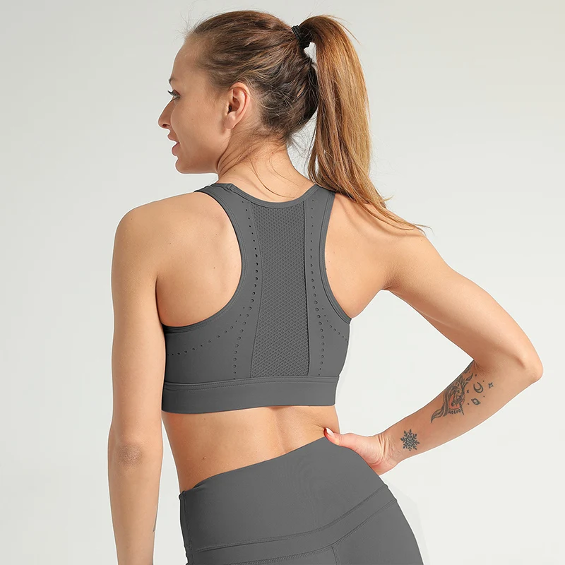Women High Stretch Sports Bras Quick Dry Padded Yoga Top Fitness Running Gym Tank Tops Racerback Breathable Female | Спорт и