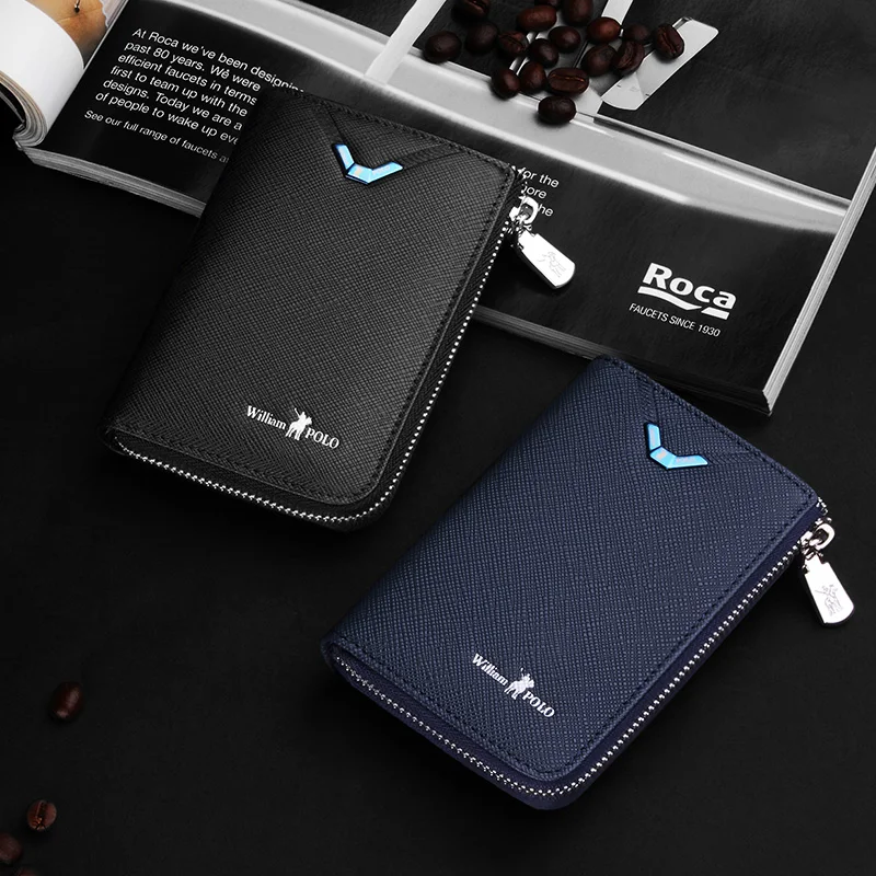 Бумажник для карт WILLIAMPOLO короткий многофункциональный кошелек из натуральной