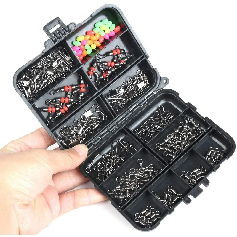 Набор рыболовных принадлежностей из 140 предметов с коробкой для снастей включая