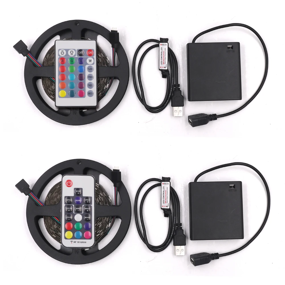 5V USB LED Strip Light RGB 5050 Battery Power Kit Waterproof Tape String Lighting For PC LCD TV Backlight Home Decoration | Освещение