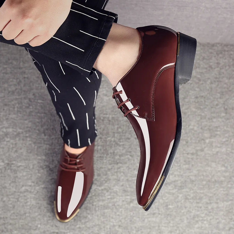 Men Shoes High Quality Patent Leather Men Shoes Men Wedding Oxford Shoes Office Suit Men'S Casual Shoes Man Dress Shoes