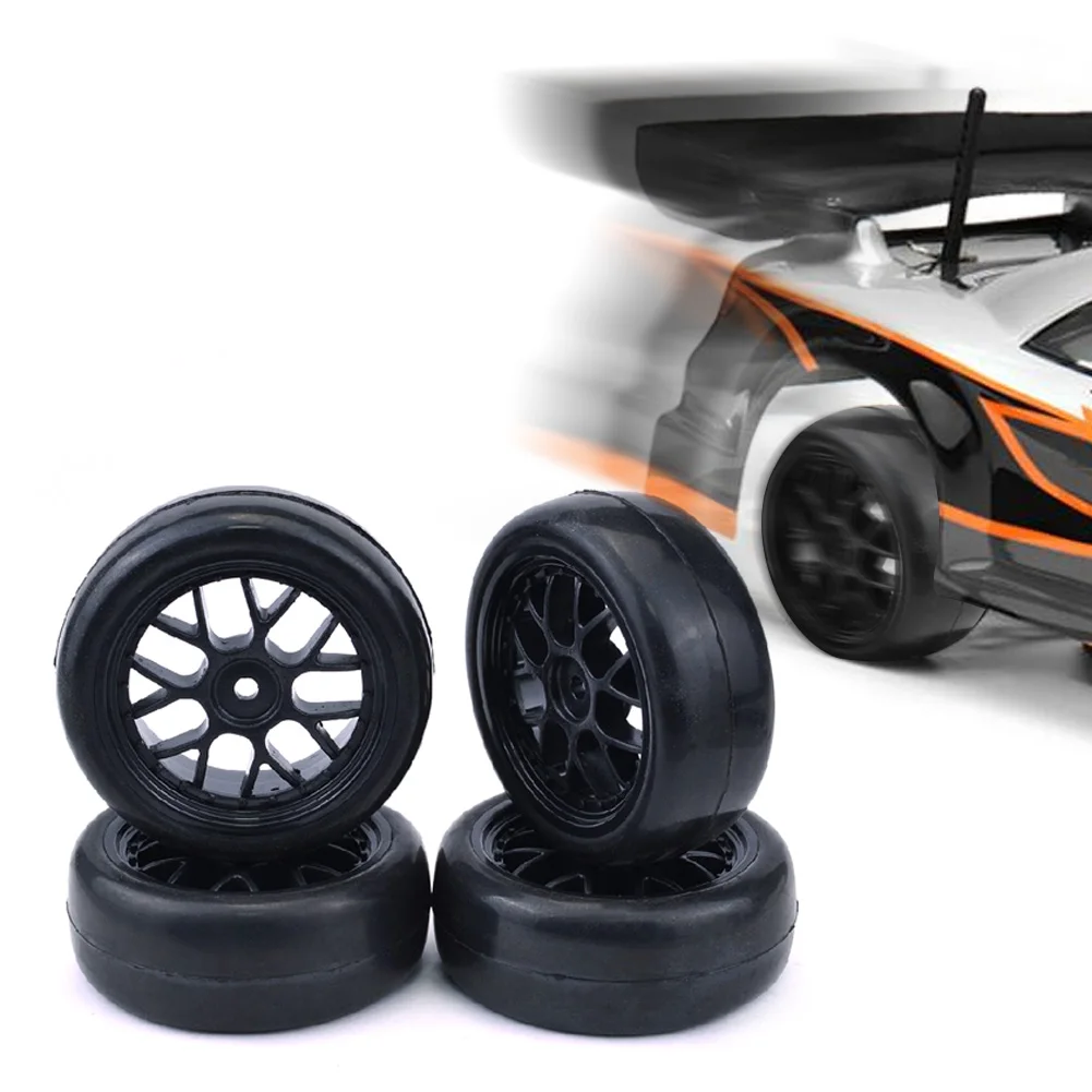 4 Pcs On-Road 1/10 Scale RC Car 12mm Tires Wheel Rim Smooth Hex Hub For HSP LRP Kyosho | Игрушки и хобби
