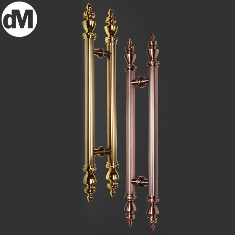 

DM 2pcs/Set Multicolored Multi-Sizes Door Handle European Style Glass Gate Handles Stainless Steel 304 Straight Pipe Bronze Home