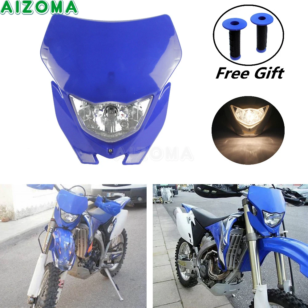 Супермото велосипед универсальный H4 35 Вт галогенная фара маска для Suzuki Honda Yamaha WR
