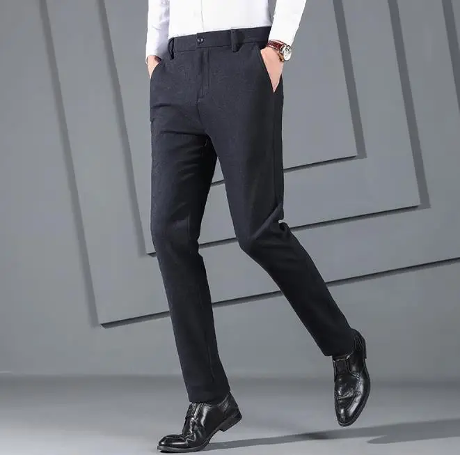 Зимние мужские утепленные брюки костюм Мужской Блейзер прямые Стрейчевые для