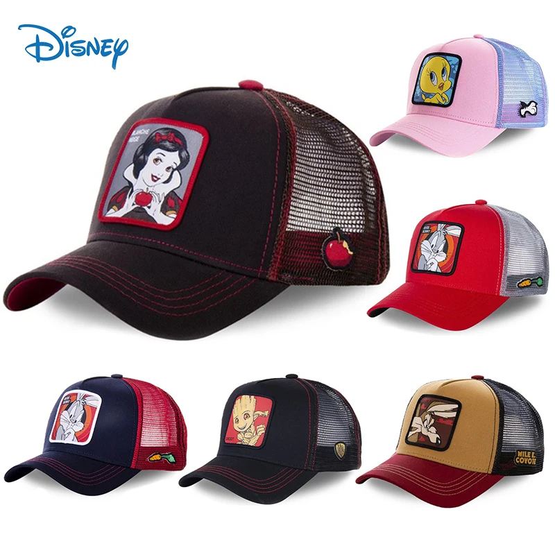 Snow White Mickey Baseball Cap Summer Breathable Mesh Caps Men Women Snapback Hat Cartoon Hip Hop Hats Gorras
