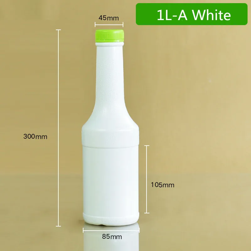 1000ML-white-B Пищевая 1800 мл квадратная пластиковая бутылка для хранения с винтовой крышкой для молочного чая, напитков, жидкостей, шампуня без бисфенола - Цвет: 1000ML-white-B