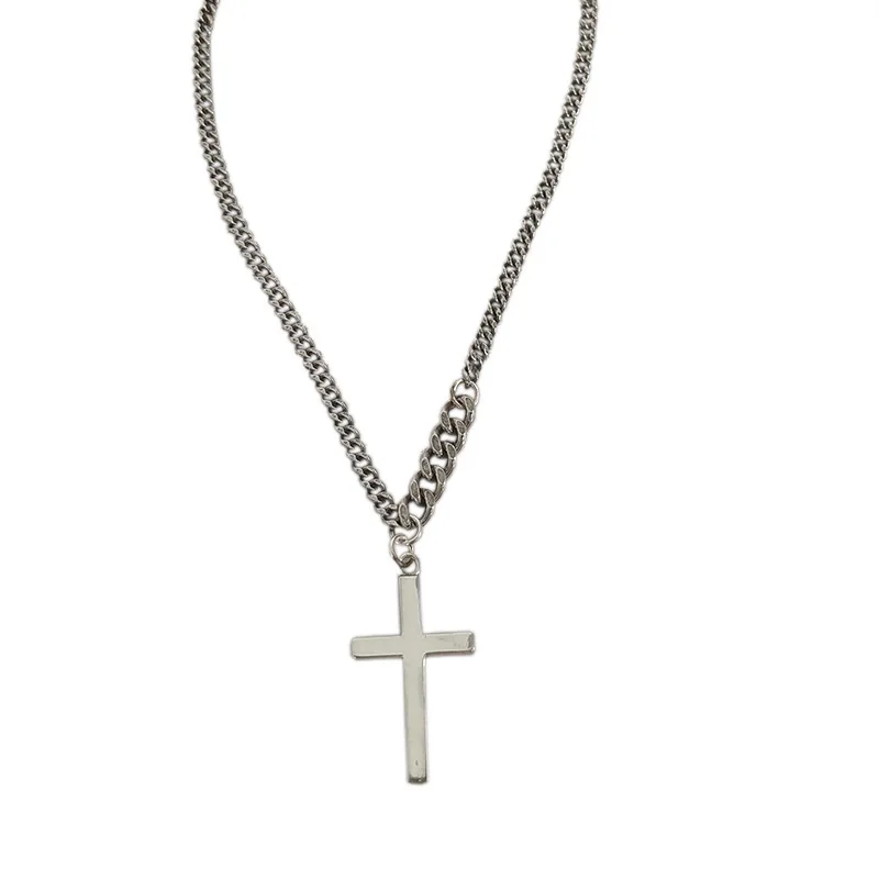 

Summer new handsome cross necklace female punk style hip-hop style short necklace