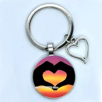 novice love baby keychain round glass pendant give your family the best fashion key ring holiday gift