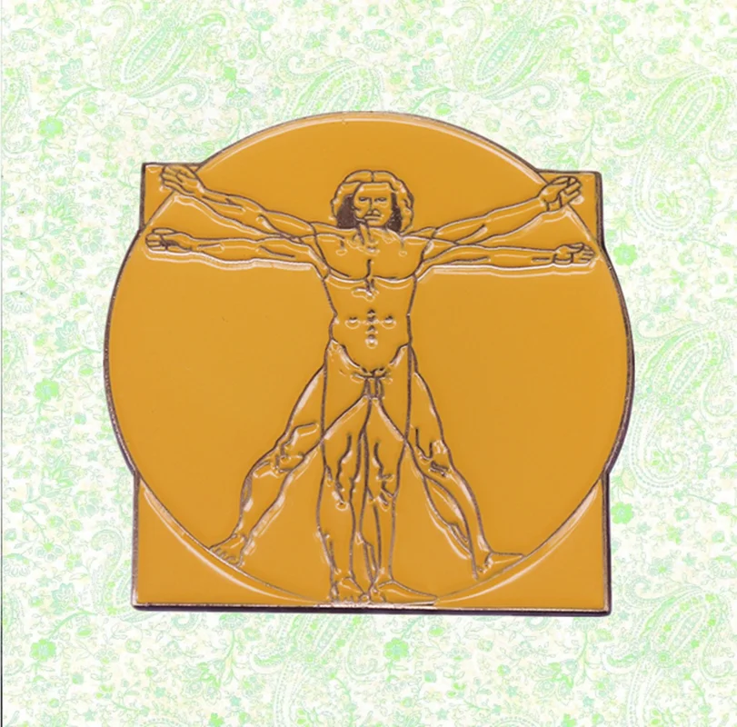 Да Винчи Витрувианский человек на булавке значок известный художественный эскиз