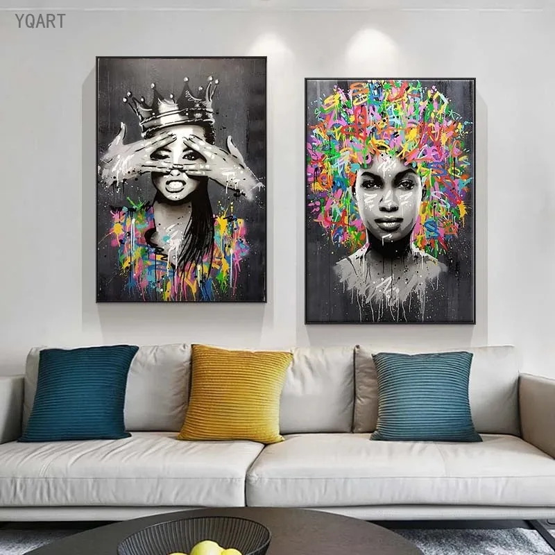 

Gratiffi Artwork Woman Portrait Poster Canvas Painting Figure Wall Art pictures Abstract Pop Posters and Prints for Home Decor