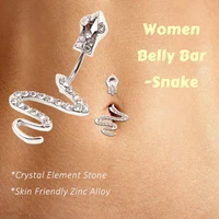 1 pcpack 316l surgical stainless steel belly button rings navel piercing bar women snakemedusa body jewelry