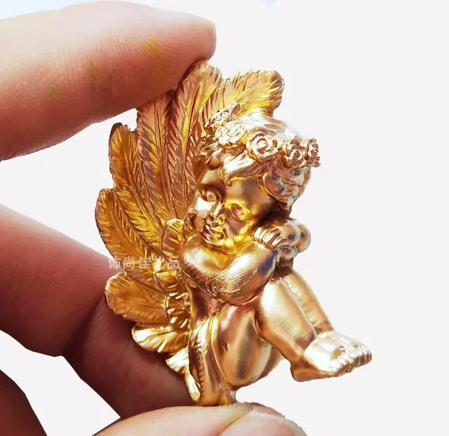 Магнит на холодильник золотой ангел resion стерео подарочное украшение магнитная