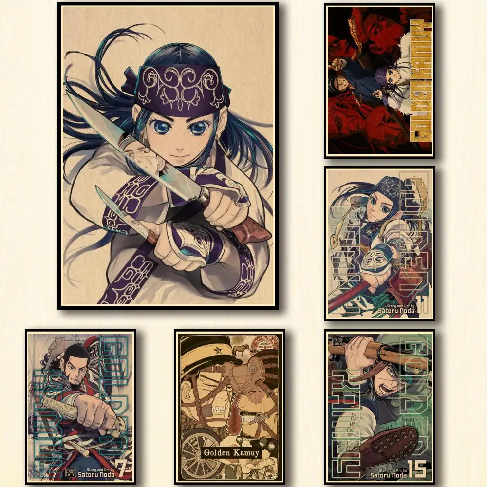 50 Дизайнов аниме Золотая Фотолюминесцентная искусственная Настенная Наклейка