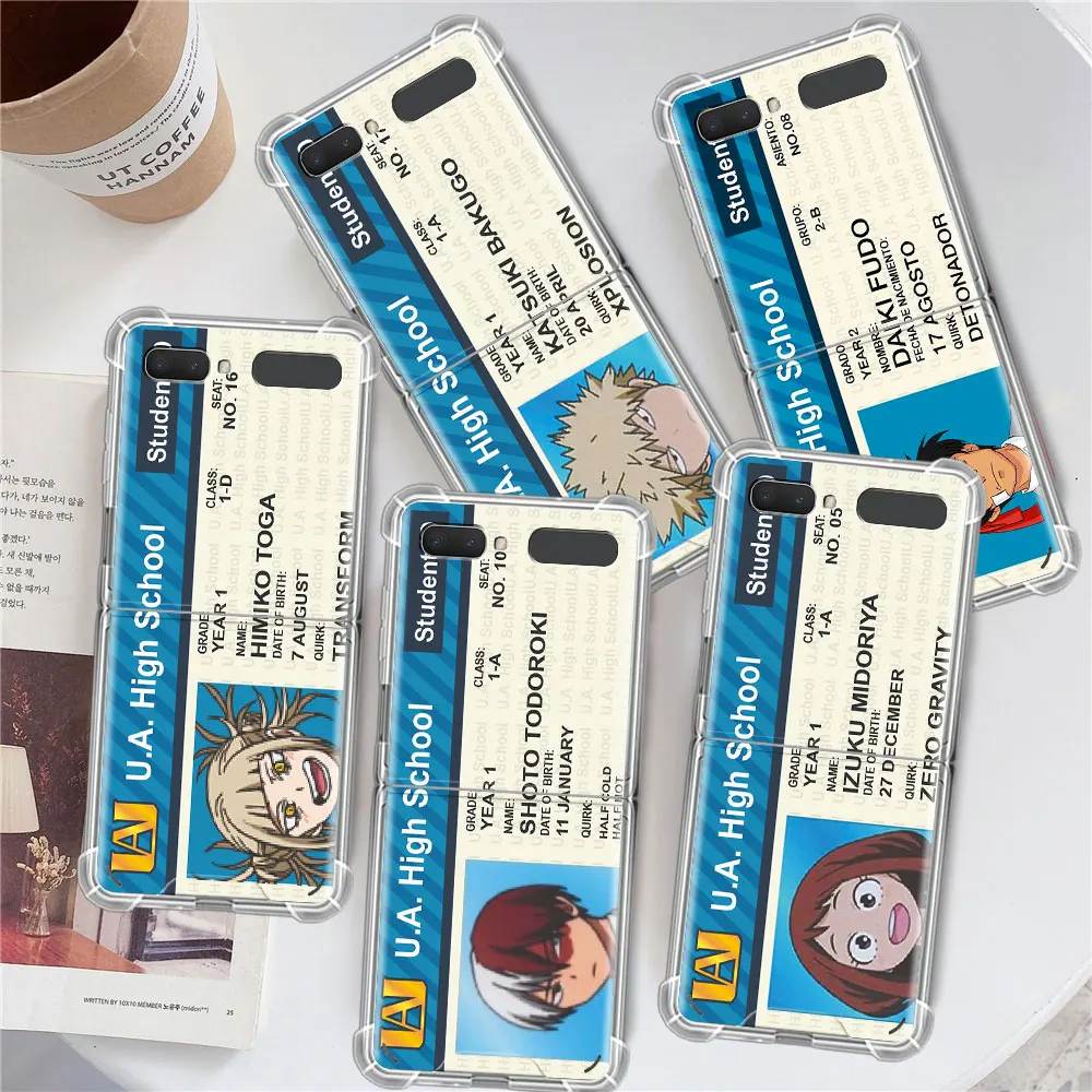 

Anime My Hero Academy Capa For Samsung Galaxy Z Flip 3 5G Case Airbag Clear TPU Shockproof Cover Transparent Cell Phone Funda