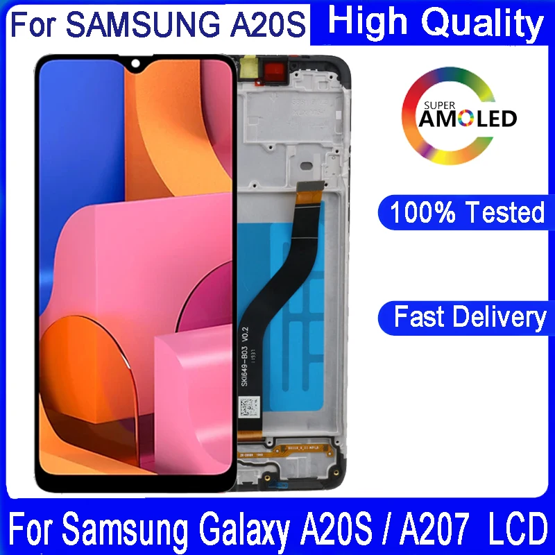 100% Оригинальный 'ƌ 5'' ЖК дисплей для SAMSUNG Galaxy A20s A207 A2070 SM A207F сенсорный экран