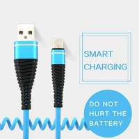 usb c type c cable stretched coiled spring spiral type c male extension cord data sync charger wire charging cable for samsung