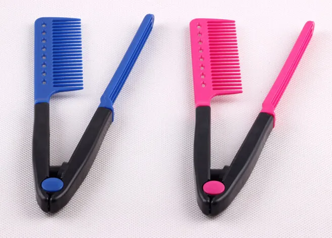 Новый DIY салон стрижка модные расчески для волос V тип выпрямитель Расческа