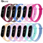 Ремешок BOORUI для xiaomi mi band 3, 4, Модный Цветной ремешок для mi band 5, 6, силиконовый сменный ремешок для mi band 3, 4, 5, 6