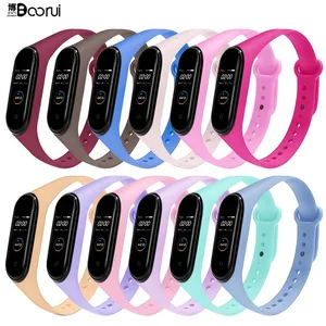 Ремешок BOORUI для xiaomi mi band 3, 4, Модный Цветной ремешок для mi band 5, 6, силиконовый сменный ремешок для mi band 3, 4, 5, 6