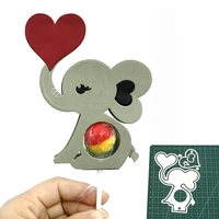 heart elephant lollipop holder cutting dies stencils for diy animal scrapbooking photo album decorative embossing paper cards