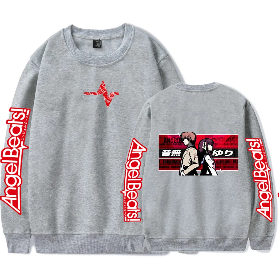 Свитшот с круглым вырезом для мужчин и женщин Аниме пуловер рисунком ангела бита