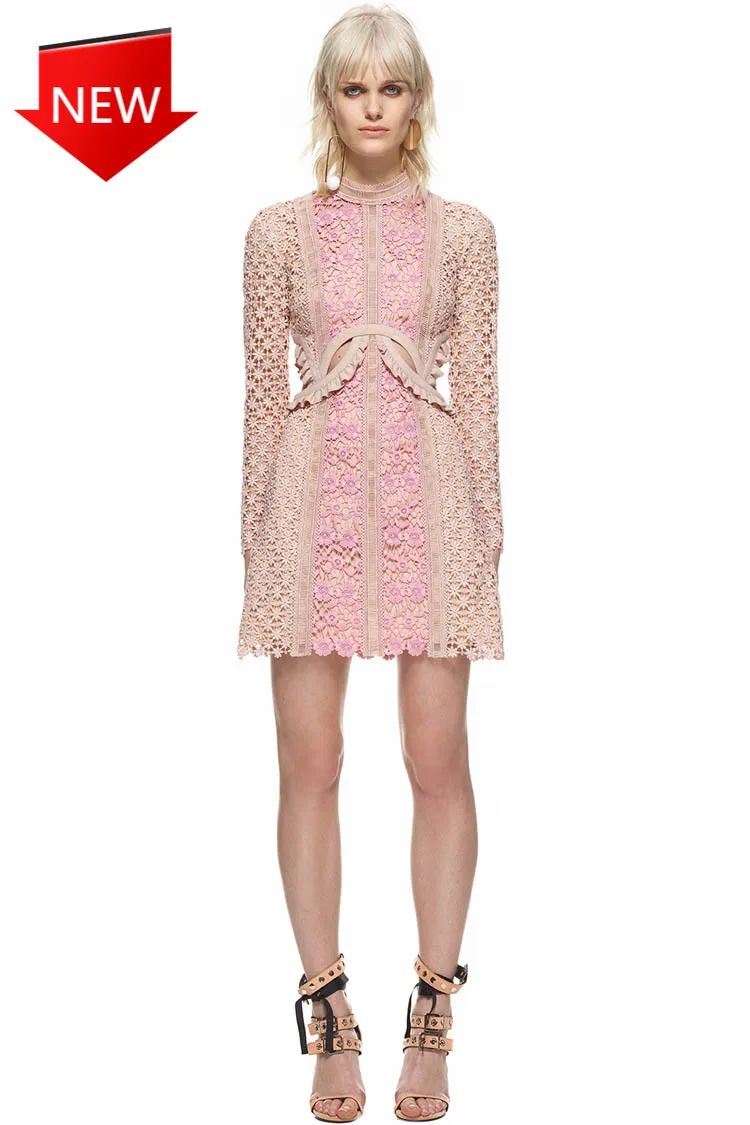 

Женское кружевное модельное мини-платье в стиле пэчворк, осенние женские вечерние платья, сексуальное Клубное платье 2022, высококачественно...