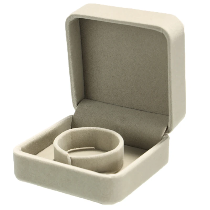 Серый бархат коробка ювелирных изделий ювелирные изделия упаковка дисплей