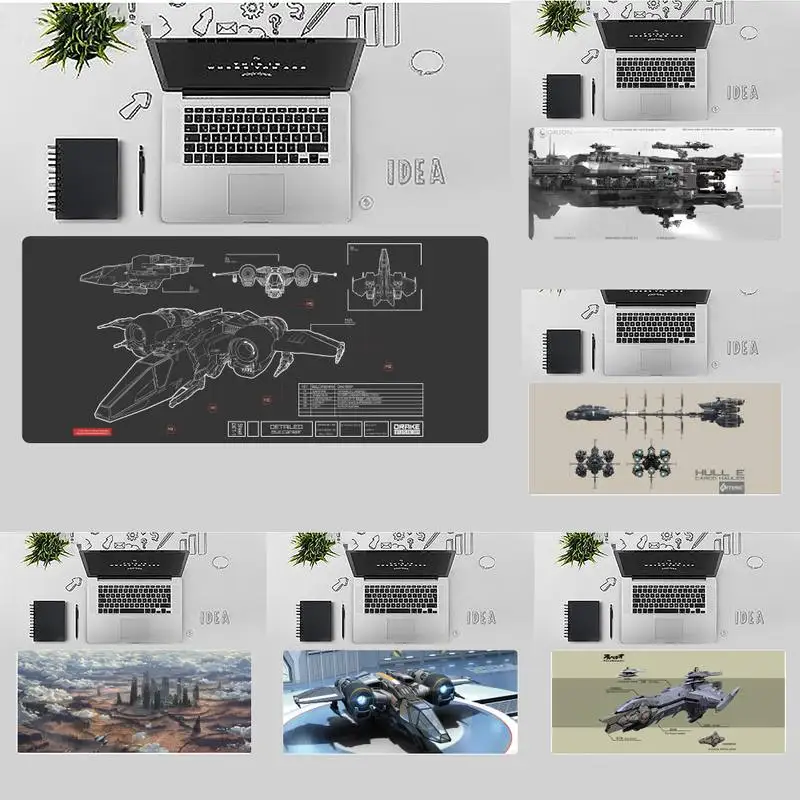 

Компьютерный коврик для мыши Star Citizen, большой Настольный игровой коврик для мыши для офиса и работы, нескользящий коврик для ноутбука