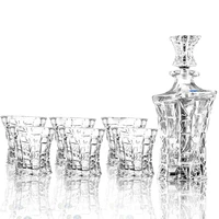whiskey decanter and glasses bar set includes whisky decanter and 6 cocktail glasses 7 piece set 200903 13
