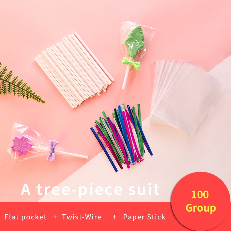 Леденец на палочке бумажный стикер прозрачный набор для плоских сумок выпечки |