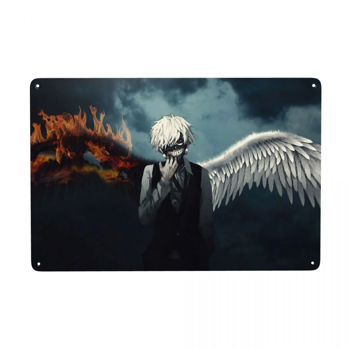 

Tokyo Ghoul Ken Kaneki Fantasy Manga Metal Tin Signs Angels And Demons Vintage Iron Painting Garage Room Home Decor Wall Arts