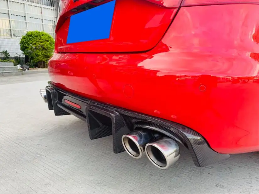 Губа заднего бампера автомобиля A4 из углеродного волокна крышка диффузора с